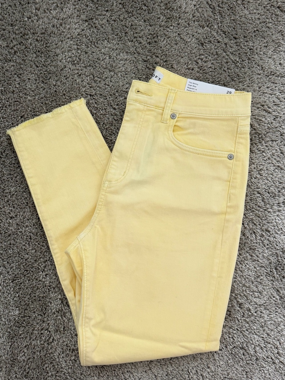 LOFT Pale Yellow Skinny Jeans - NWT